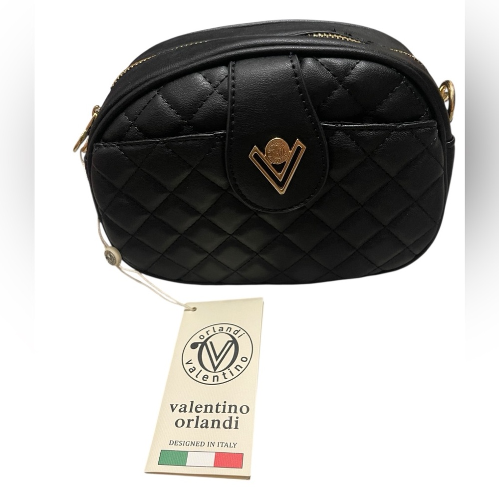 🌟🌟🌼NWT Valentino Orlandi Black Quilted Women's Bag